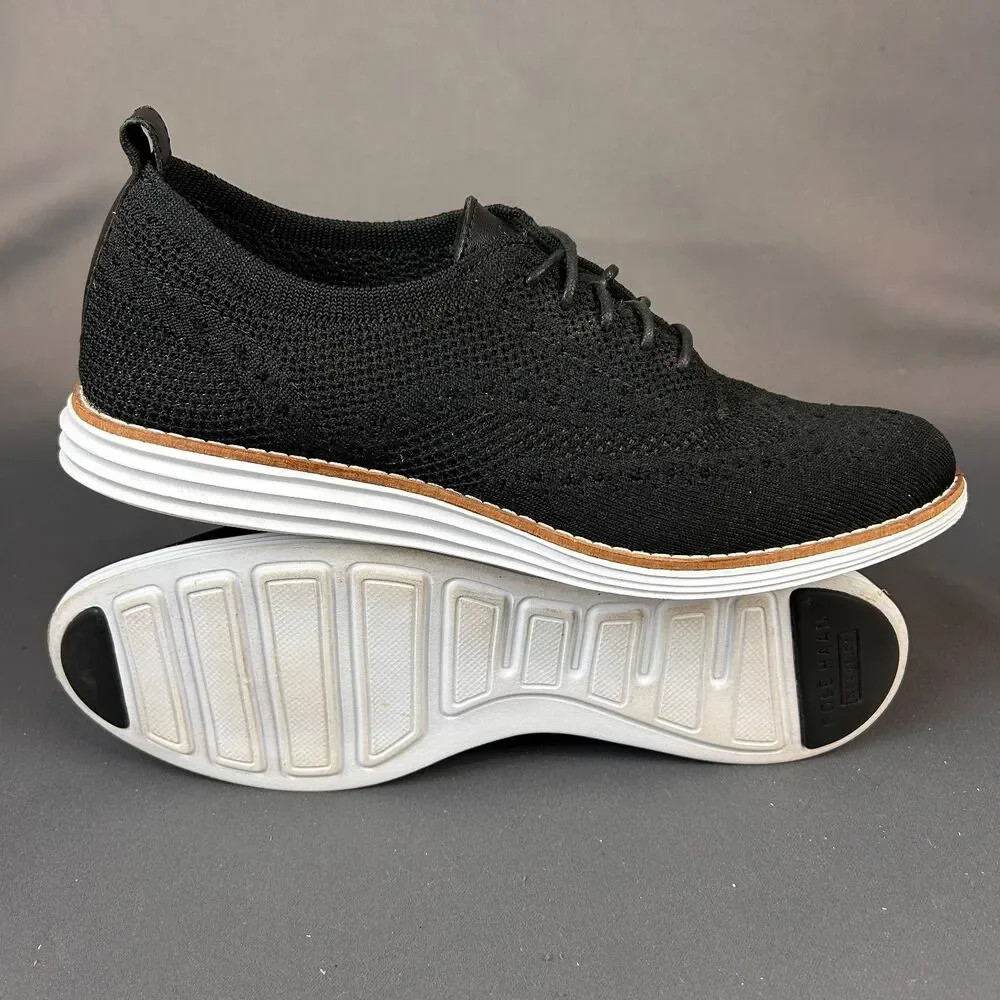 Cole Haan Black Stitchlite Wingtip Oxford Sneaker Shoes Size 8B - Picture 14 of 16